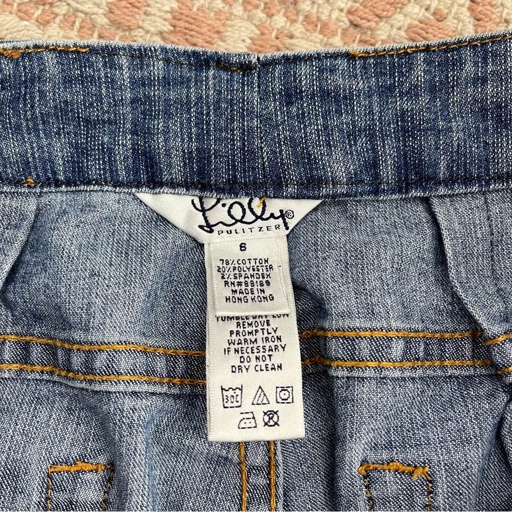 Vintage Lilly Pulitzer Y2K Funky Floral Embroidered Straight Jeans Size 6 - Picture 10 of 16